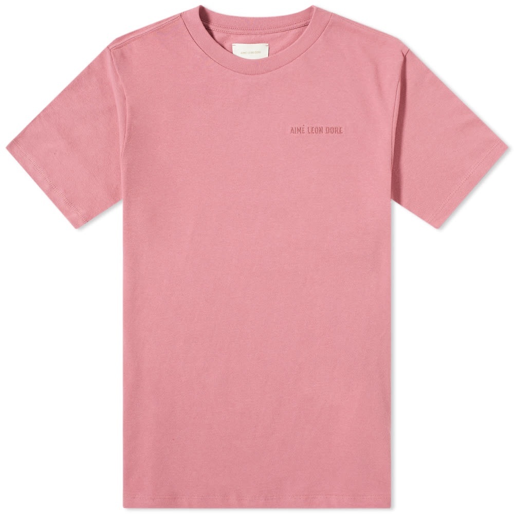 AIMÉ LEON DORE | Pink Logo T-Shirt | Size L